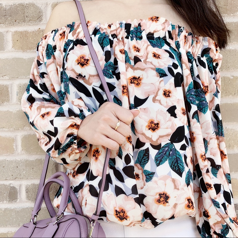 Off shoulder top floral Small - Picture 2 of 6